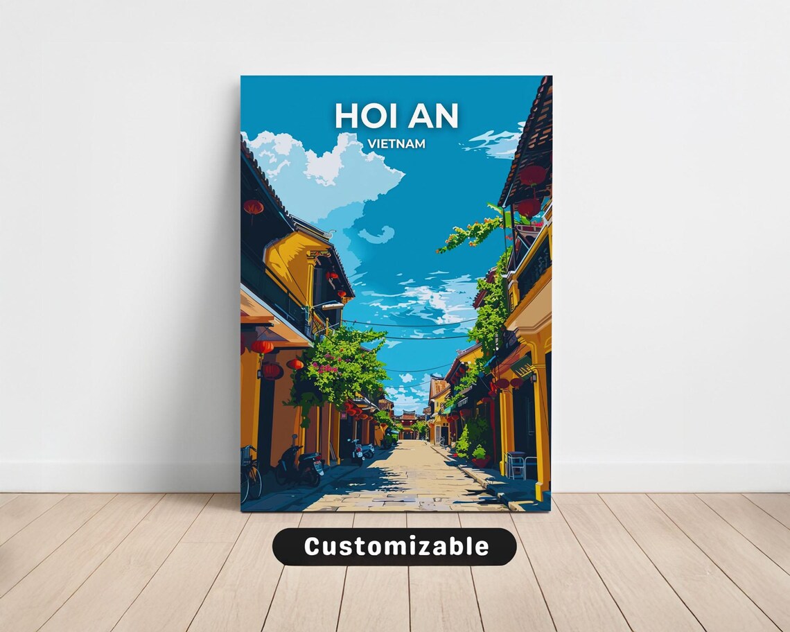 Hoi An Vietnam Old Town Lantern Street Travel Art Wall Poster
