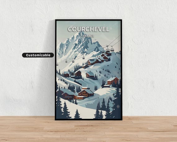 Courchevel France Travel Poster Custom Wall Art
