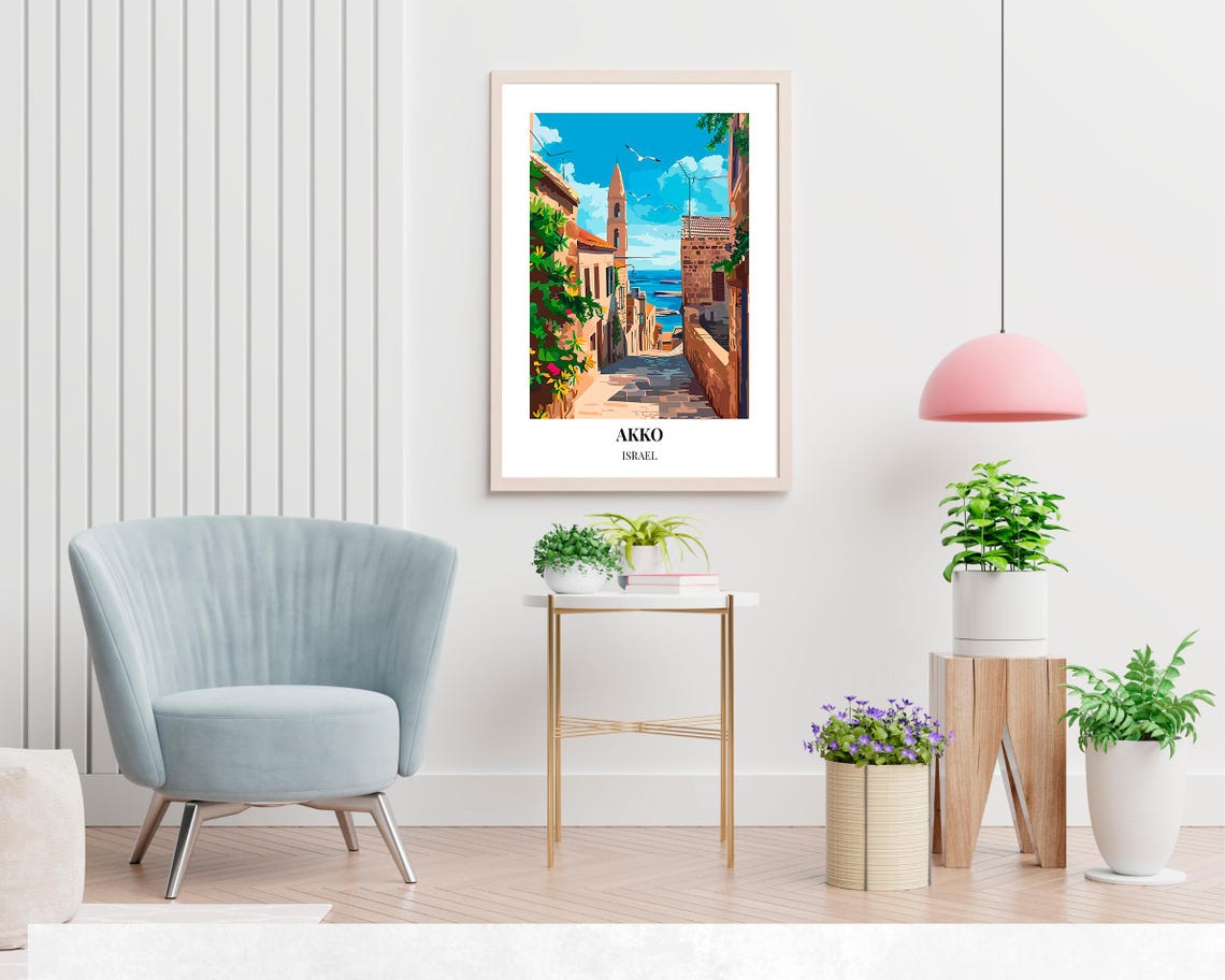 Old City Of Akko Travel Print Wall Art Akko Israel City Print Old City Of Akko Travel Gift Old City Of Akko Poster - Image 2