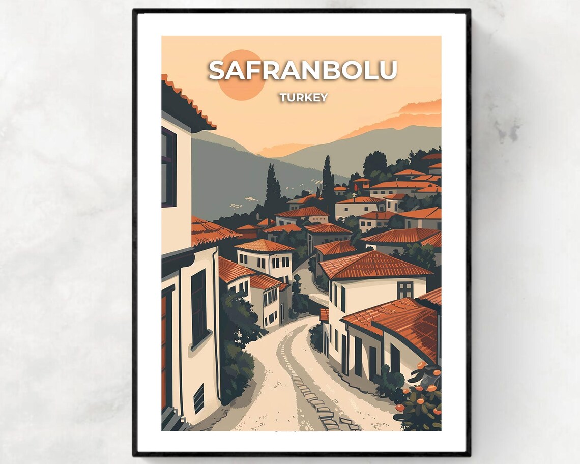 Safranbolu Turkey Sunset Ottoman Old Town Street Travel Poster