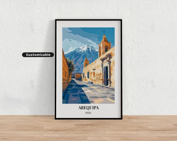 Arequipa Peru Travel Poster Custom Wall Art