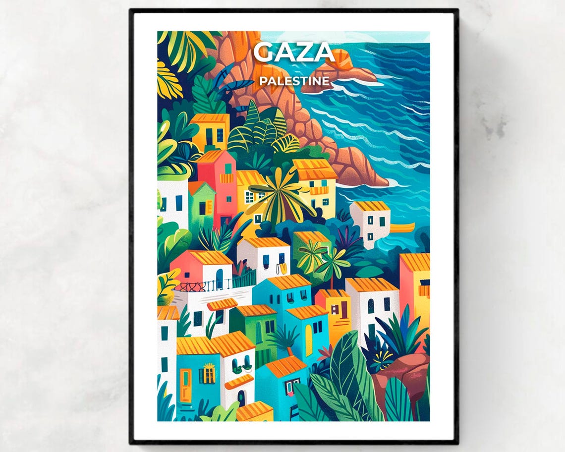 Gaza City Print Gaza Travel Poster Palestine Travel Gift Gaza Palestine Poster Gaza Gift