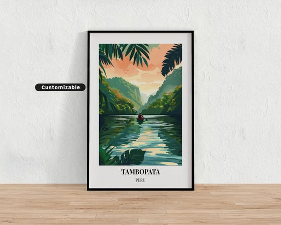 Tambopata Peru Travel Poster Custom Wall Art