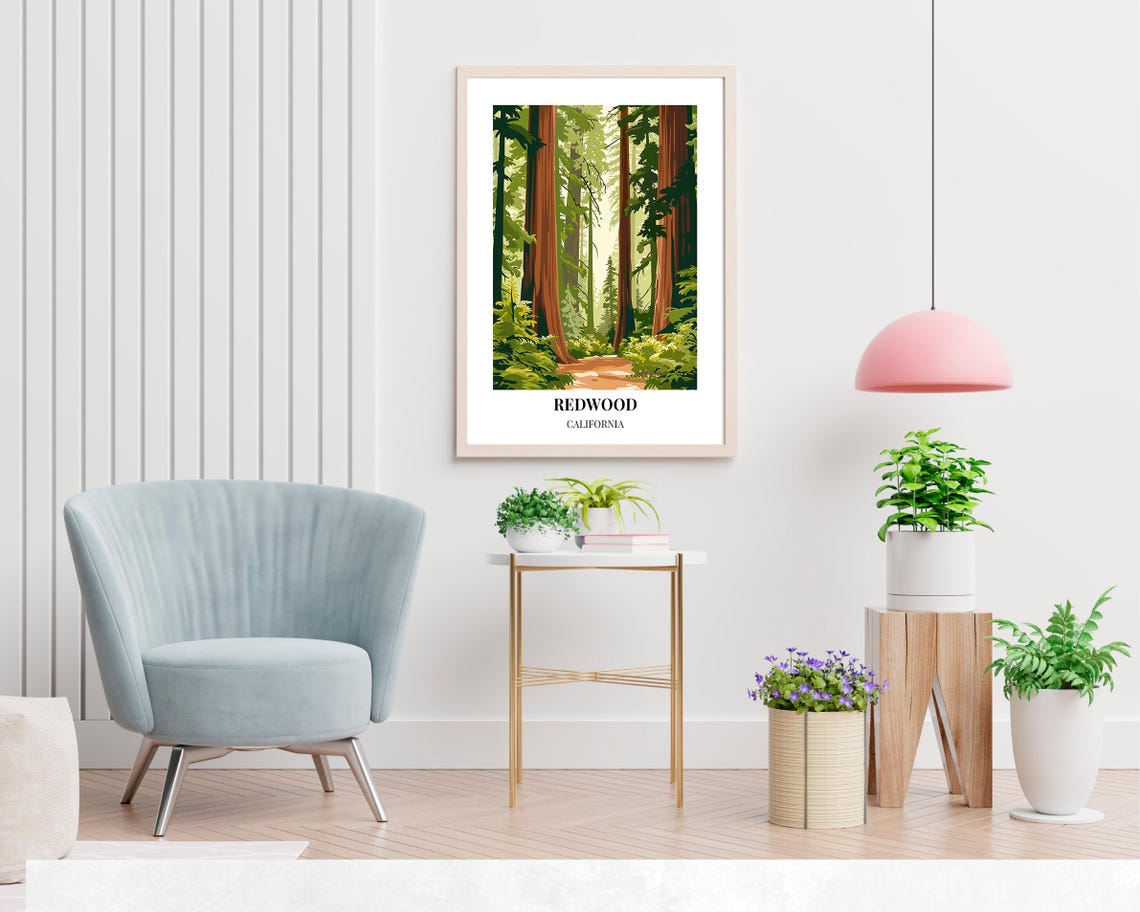 Redwood National Park California Giant Forest Trail Travel Poster - Image 2