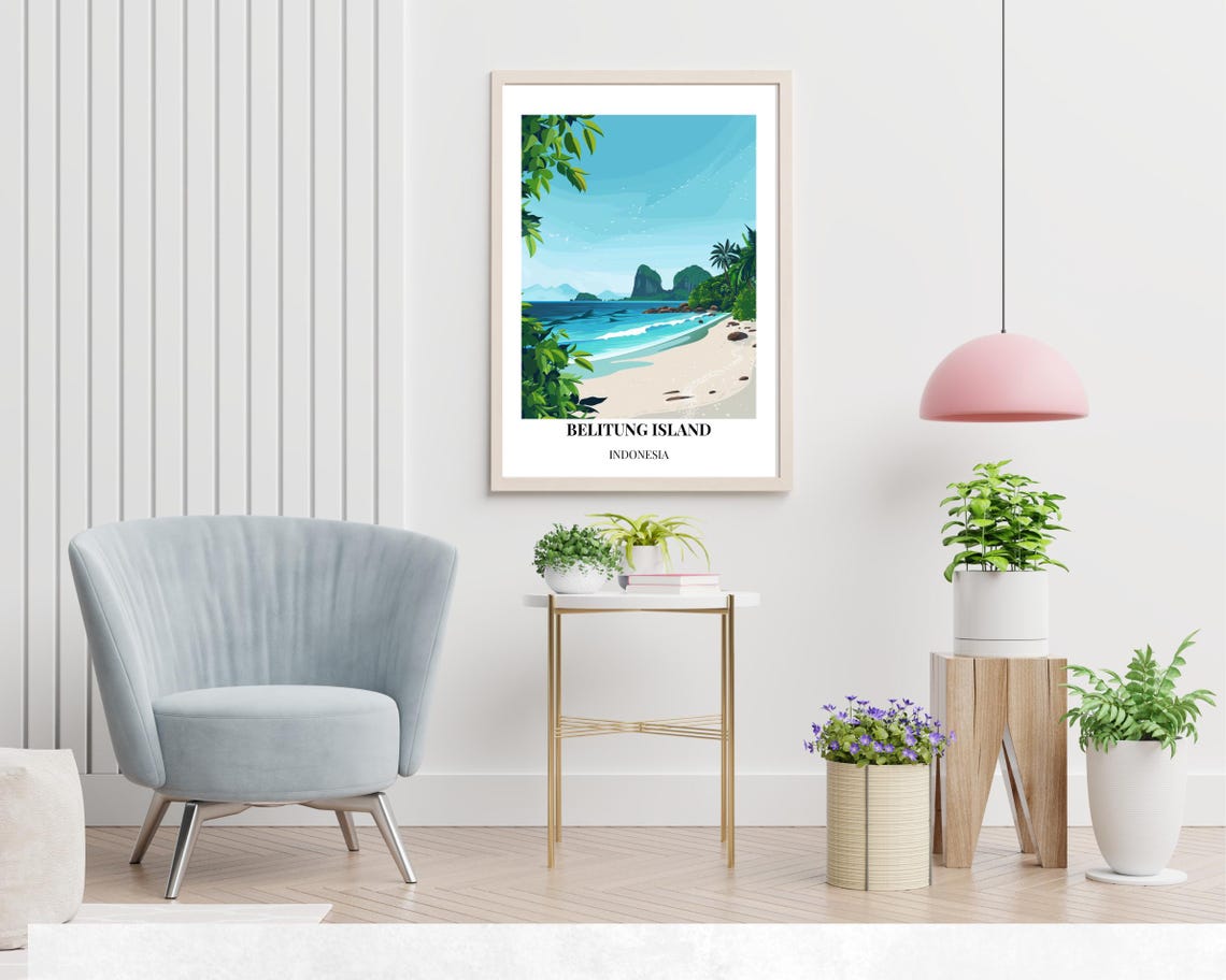 Belitung Island Indonesia Tropical Beach Paradise Scene Poster - Image 2