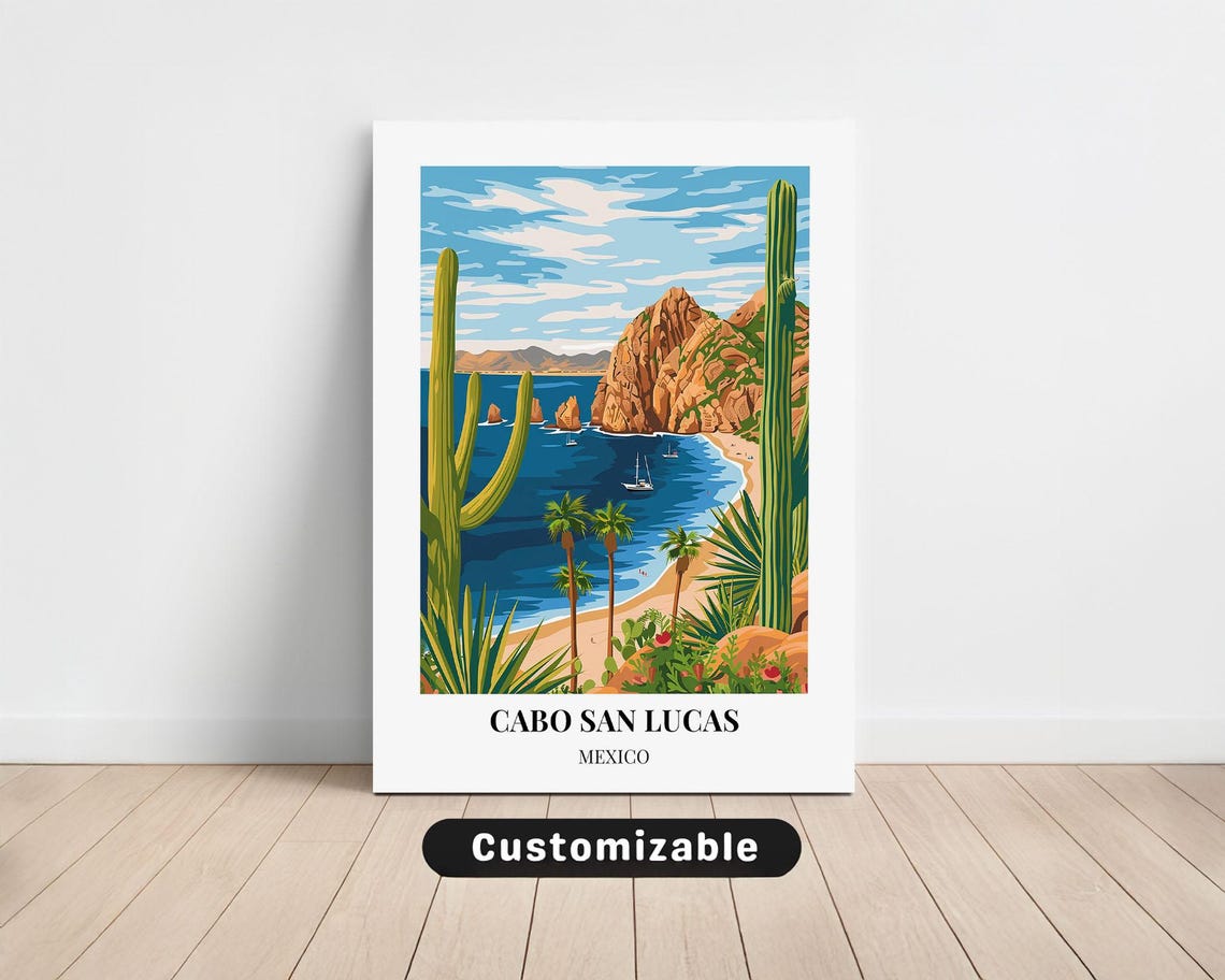 Cabo San Lucas Mexico Travel Canvas Poster Custom Wall Art
