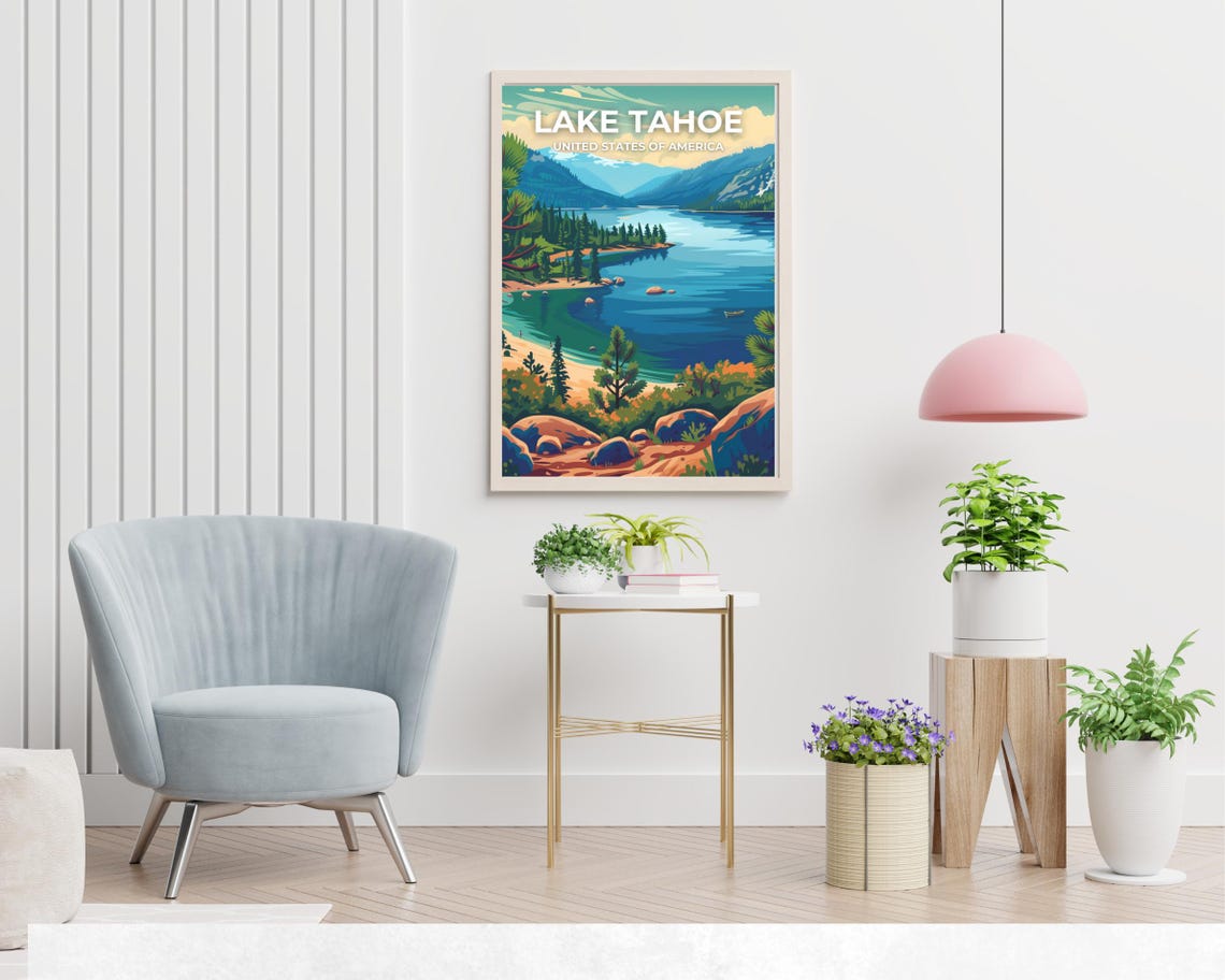 Lake Tahoe National Park Travel Print Wall Art Lake Tahoe National Park City Print Lake Tahoe National Park Travel Gift Lake Tahoe - Image 2