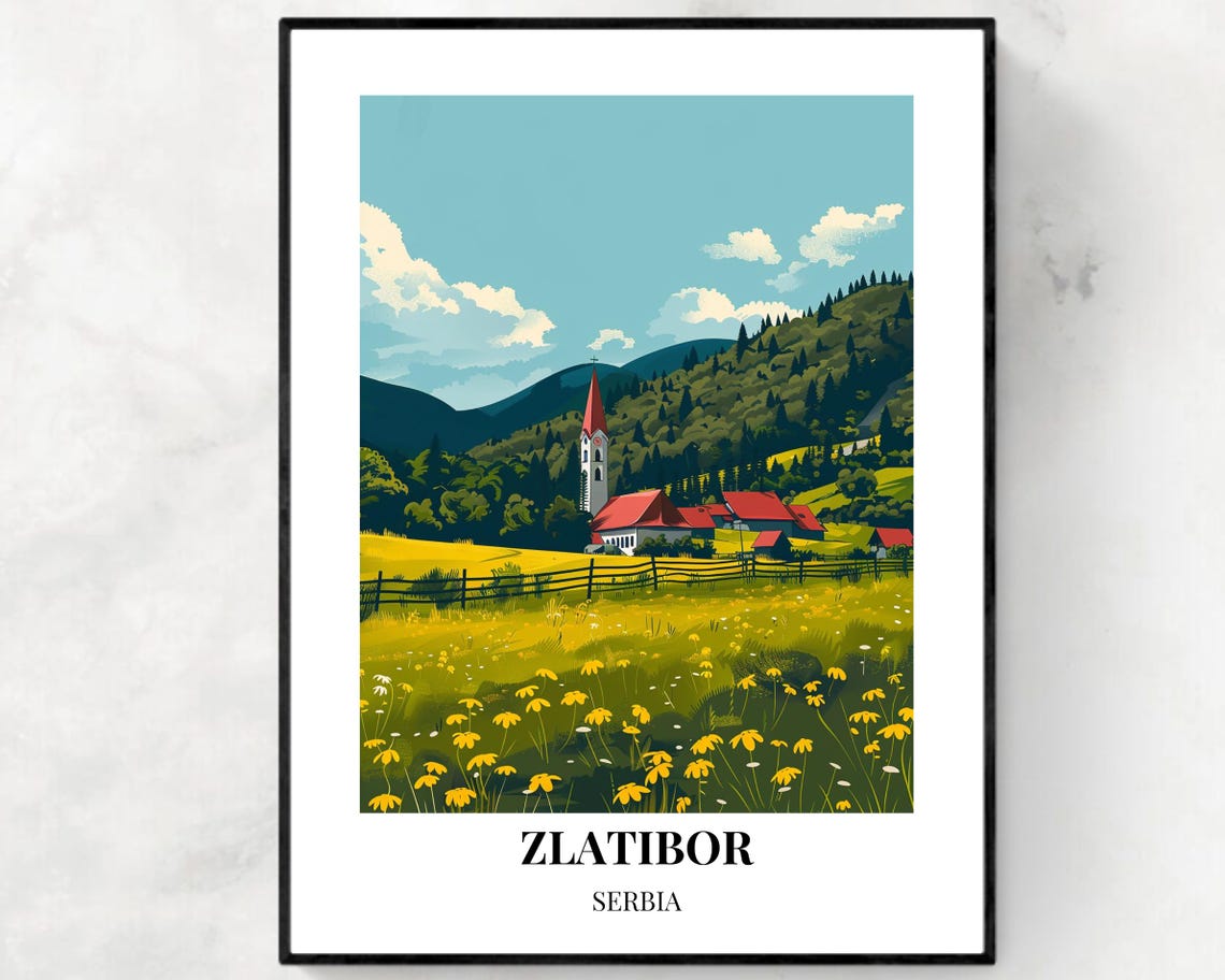 Zlatibor Mountain Travel Print Wall Art Zlatibor Serbia City Print Zlatibor Mountain Travel Gift Zlatibor Mountain Poster Travel Gift