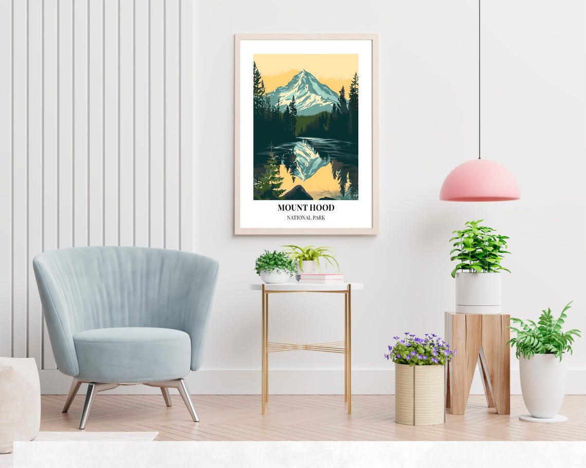 Mount Hood National Park Travel Print Wall Art Mount Hood National Park City Print Mount Hood National Park Travel Gift Mount Hood - Image 2