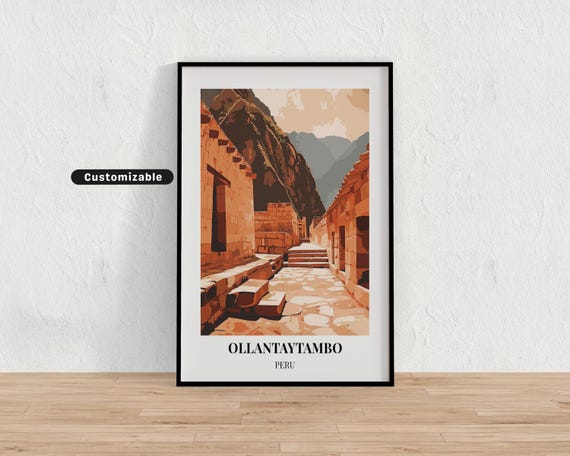 Ollantaytambo Peru Travel Poster Custom Wall Art