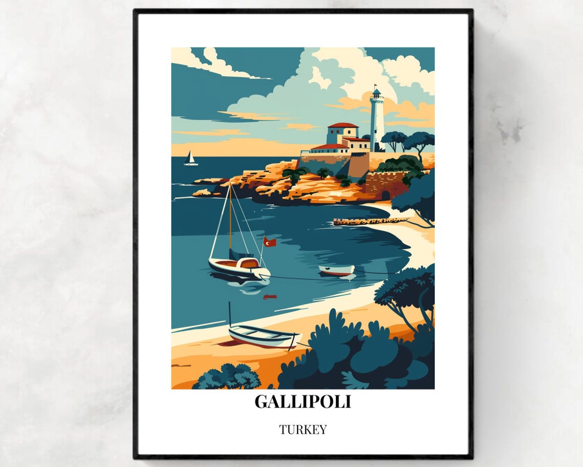 Gallipoli Travel Print Wall Art Gallipoli Turkey City Print Gallipoli Travel Gift Gallipoli City Poster Travel Gift
