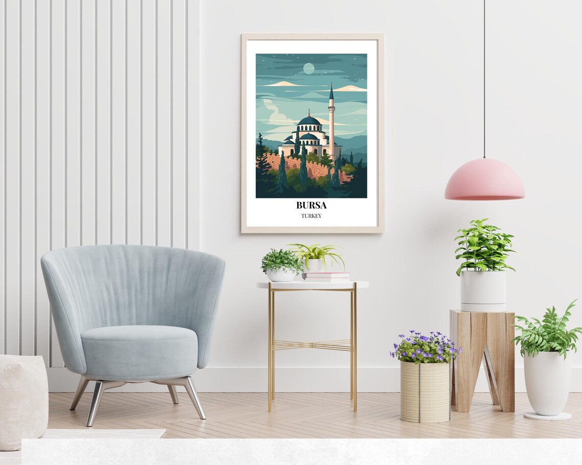 Grand Mosque Ulu Cami Travel Print Wall Art Bursa Turkey City Print Grand Mosque Ulu Cami Travel Gift Travel Gift - Image 2