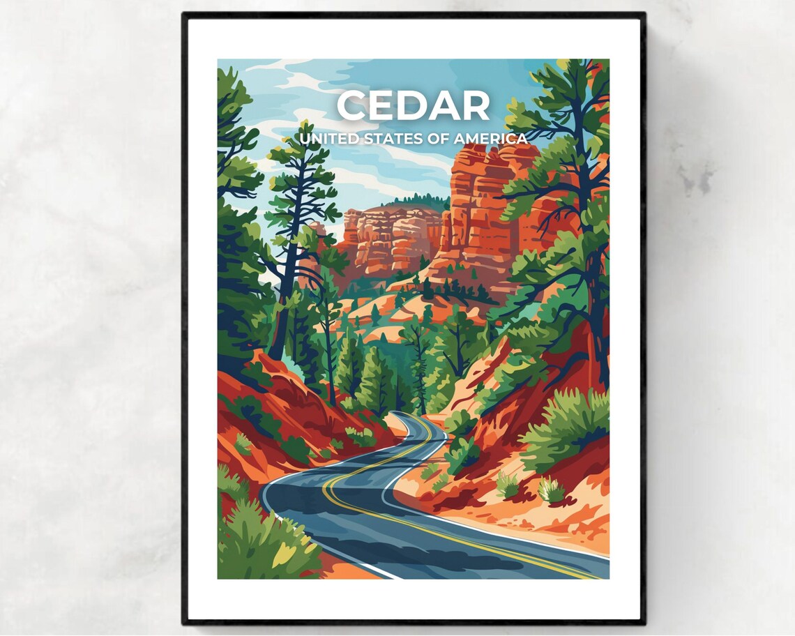 Cedar City Travel Print Wall Art Cedar City Utah City Print Cedar City Travel Gift Cedar City City Poster Wall Art