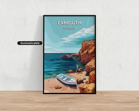 Exmouth Australia Travel Poster Custom Wall Art