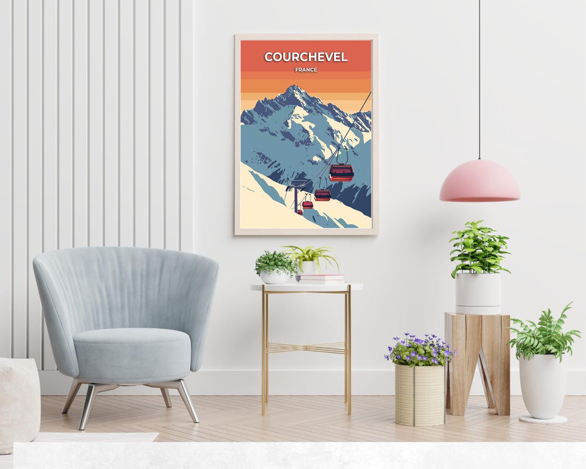 Courchevel France Travel Print Wall Art Courchevel France City Print Courchevel France Travel Gift Courchevel France Poster - Image 2