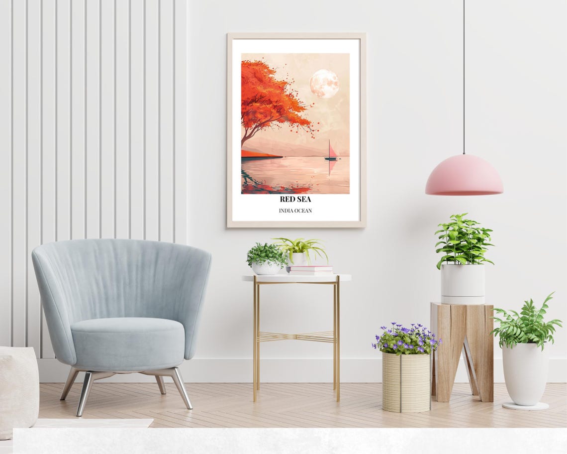 Red Sea Indian Ocean Travel Print Wall Art Red Sea Indian Ocean City Print Red Sea Indian Ocean Travel Gift Red Sea - Image 2