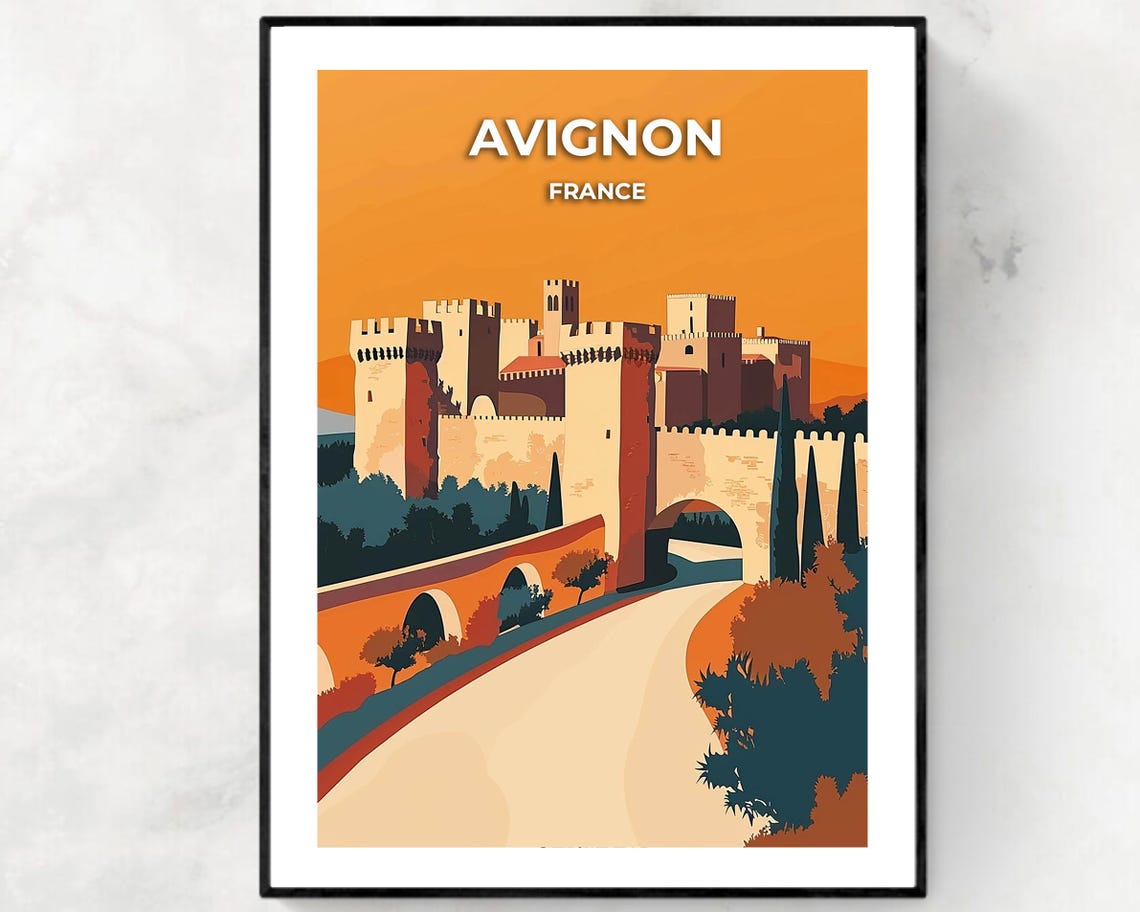 Avignon France Travel Print Wall Art Avignon France City Print Avignon France Travel Gift Avignon France Poster