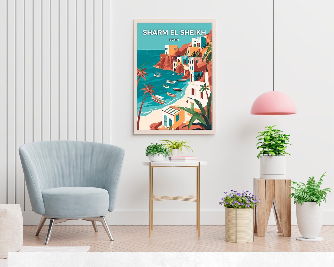 Naama Bay Travel Print Wall Art Sharm El Sheikh Egypt City Print Naama Bay Travel Gift Naama Bay Poster Travel Gift - Image 2