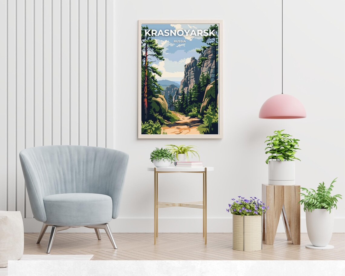 Stolby Nature Reserve Travel Print Wall Art Krasnoyarsk Russia City Print Stolby Nature Reserve Travel Gift Wall Art - Image 2
