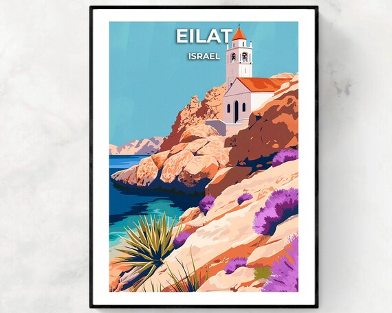 Coral Beach Nature Reserve Travel Print Wall Art Eilat Israel City Print Coral Beach Nature Reserve Travel Gift
