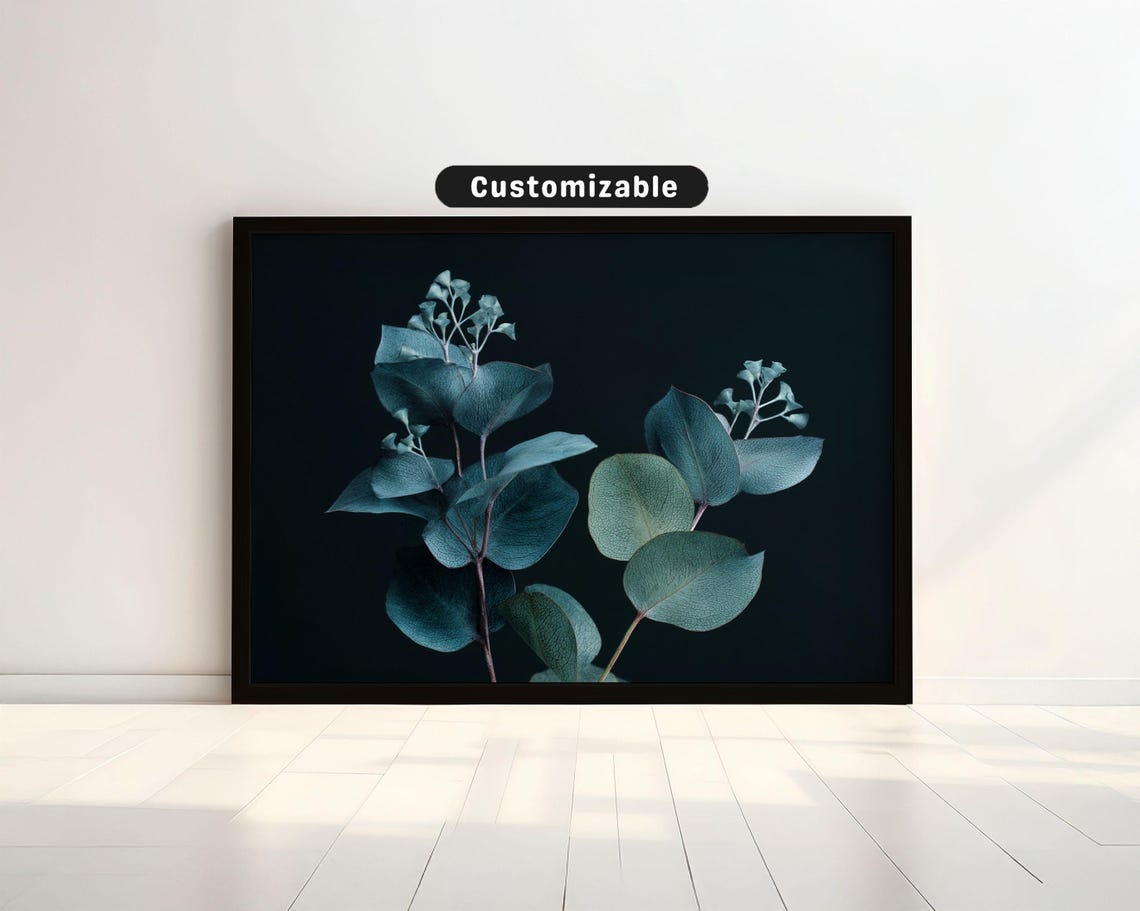 Minimalist Botanical Artwork With Subtle Eucalyptus Leaves Wall Art Neutral Minimal Print