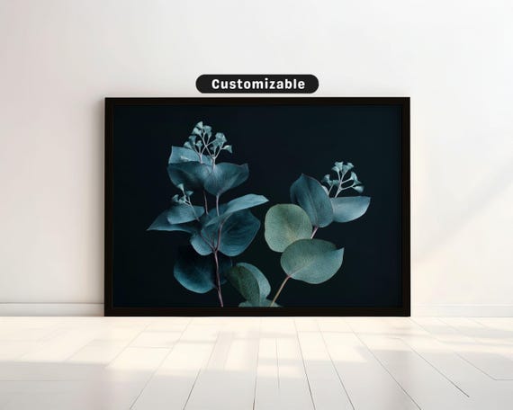 Minimalist Botanical Artwork With Subtle Eucalyptus Leaves Wall Art Neutral Minimal Print