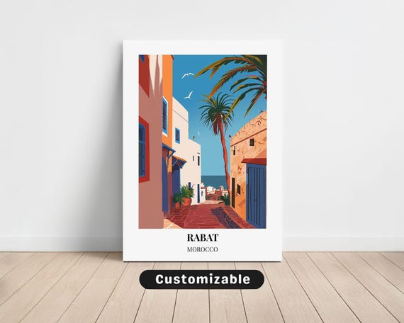 Rabat Morocco Travel Canvas Poster Custom Wall Art