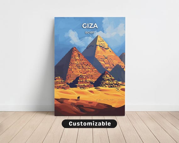 Giza Egypt Travel Canvas Poster Custom Wall Art
