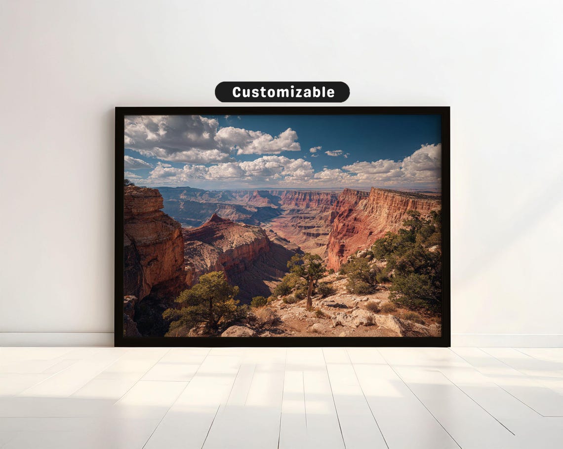 Wide Canyon Red Cliffs Layered Desert Landscape Scenic Poster