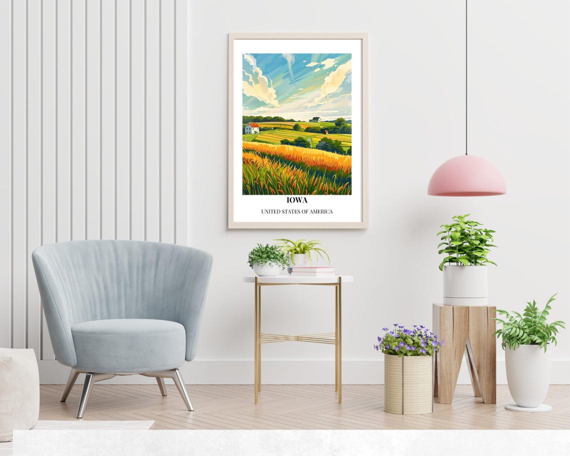 Iowa Travel Print Wall Art Iowa United States City Print Iowa Travel Gift Iowa City Poster Travel Gift Wedding Gift - Image 2