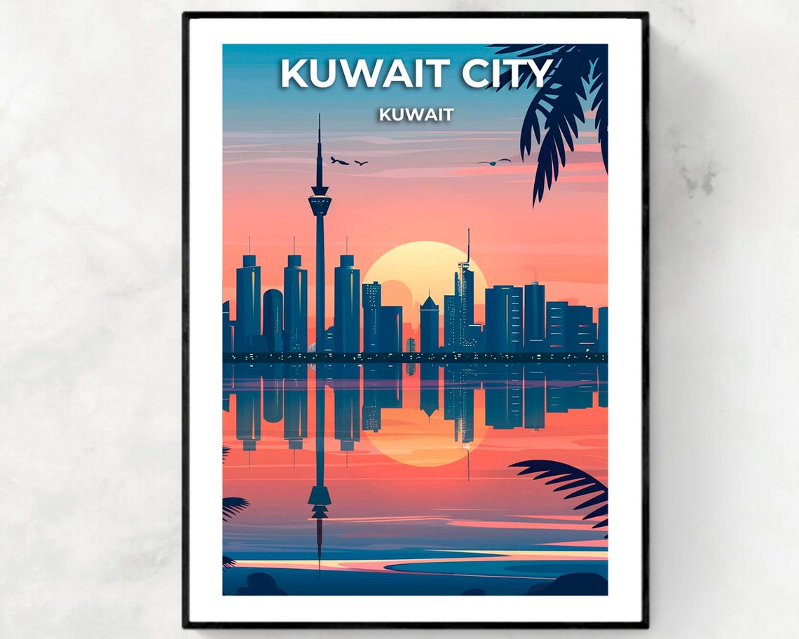 Kuwait City Travel Print Wall Art Kuwait City Kuwait City Print Kuwait City Travel Gift Kuwait City City Poster