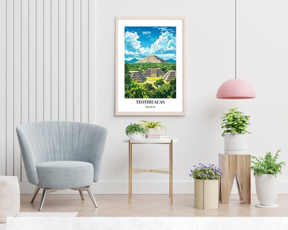 Teotihuacan Mexico Pyramid of the Moon Daytime View Travel Poster - Image 2