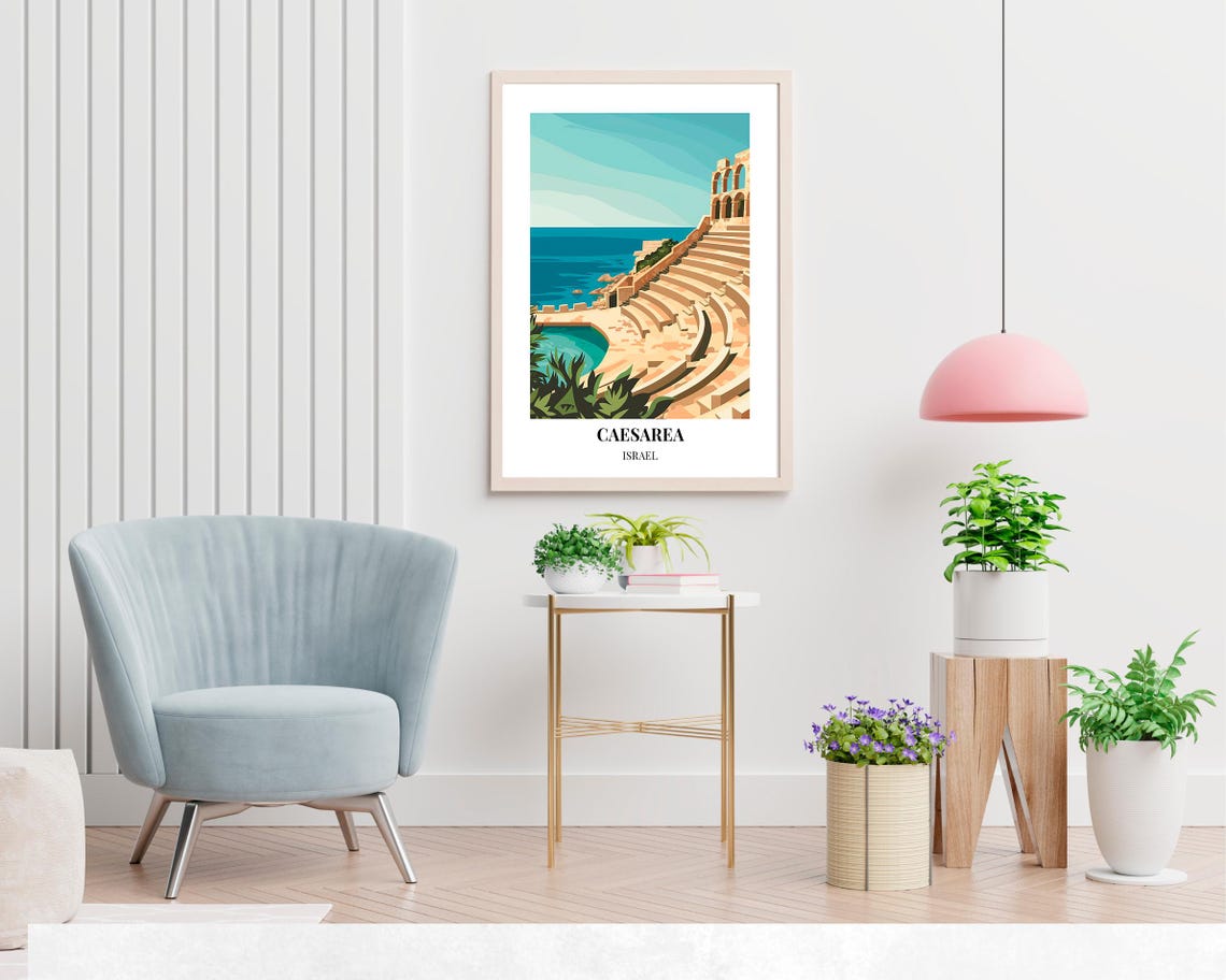 Roman Theater Travel Print Wall Art Caesarea Israel City Print Roman Theater Travel Gift Roman Theater Poster - Image 2