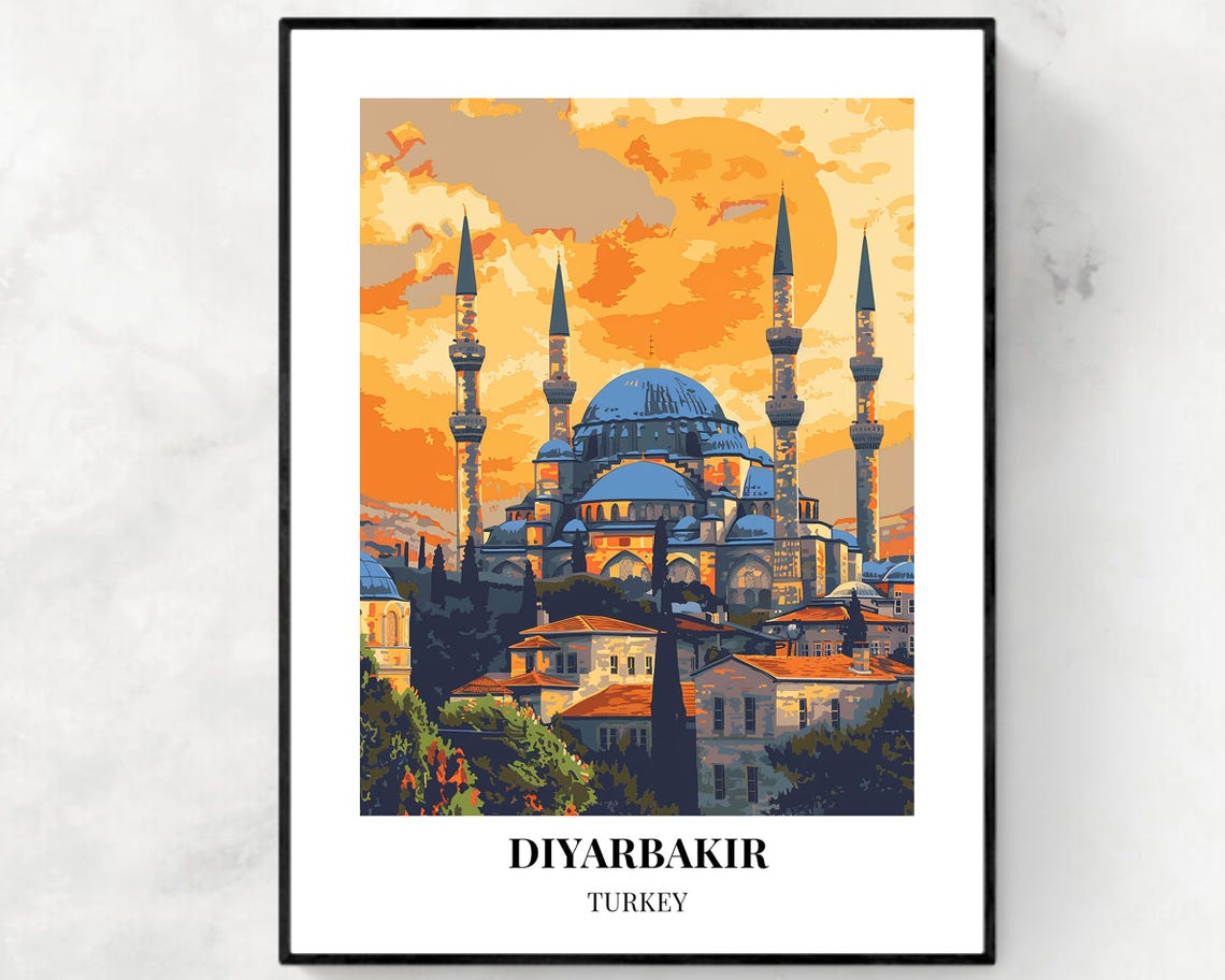 Diyarbakir Travel Print Wall Art Diyarbakr Turkey City Print Diyarbakr Travel Gift Diyarbakr City Poster