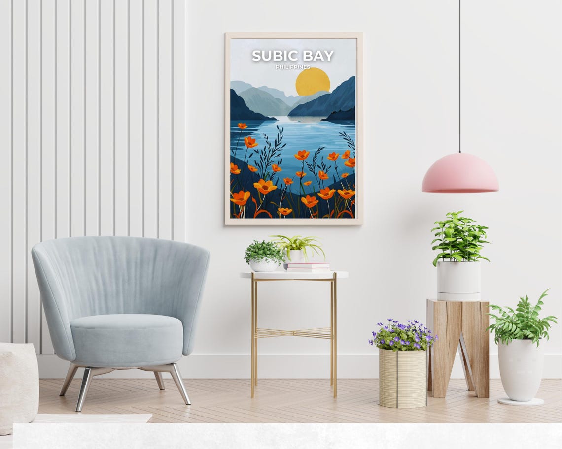 Subic Bay Philippines Sunset Bay With Wildflowers Foreground Poster - Image 2