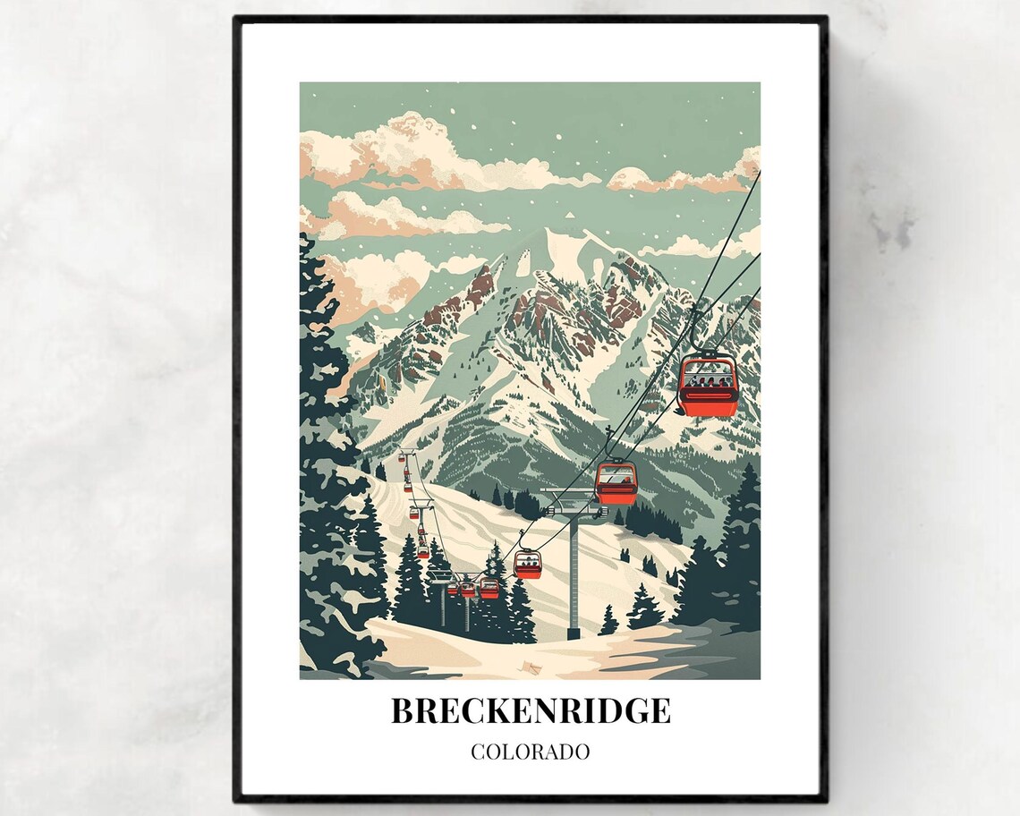 Breckenridge Travel Poster, Colorado Ski Resort