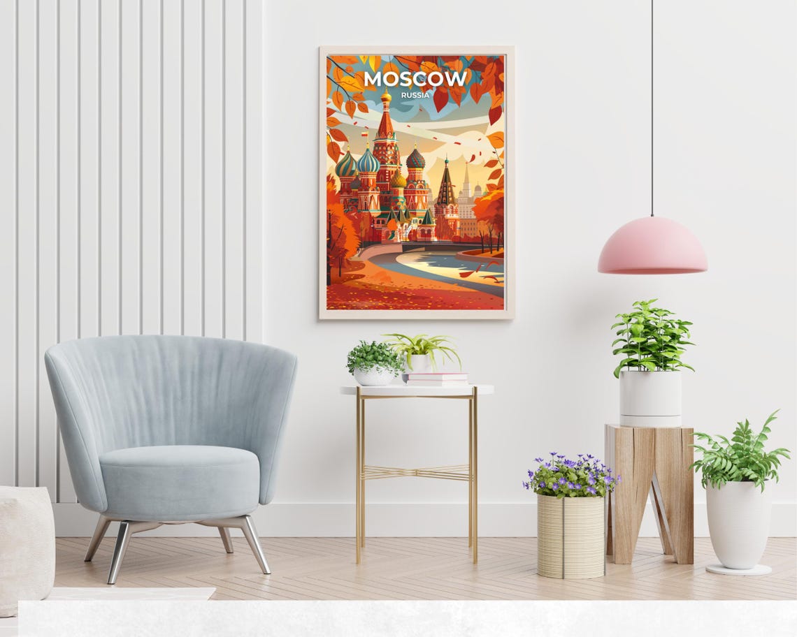 Moscow St Basil Cathedral in Glowing Autumn Colors Russia Poster - Image 2