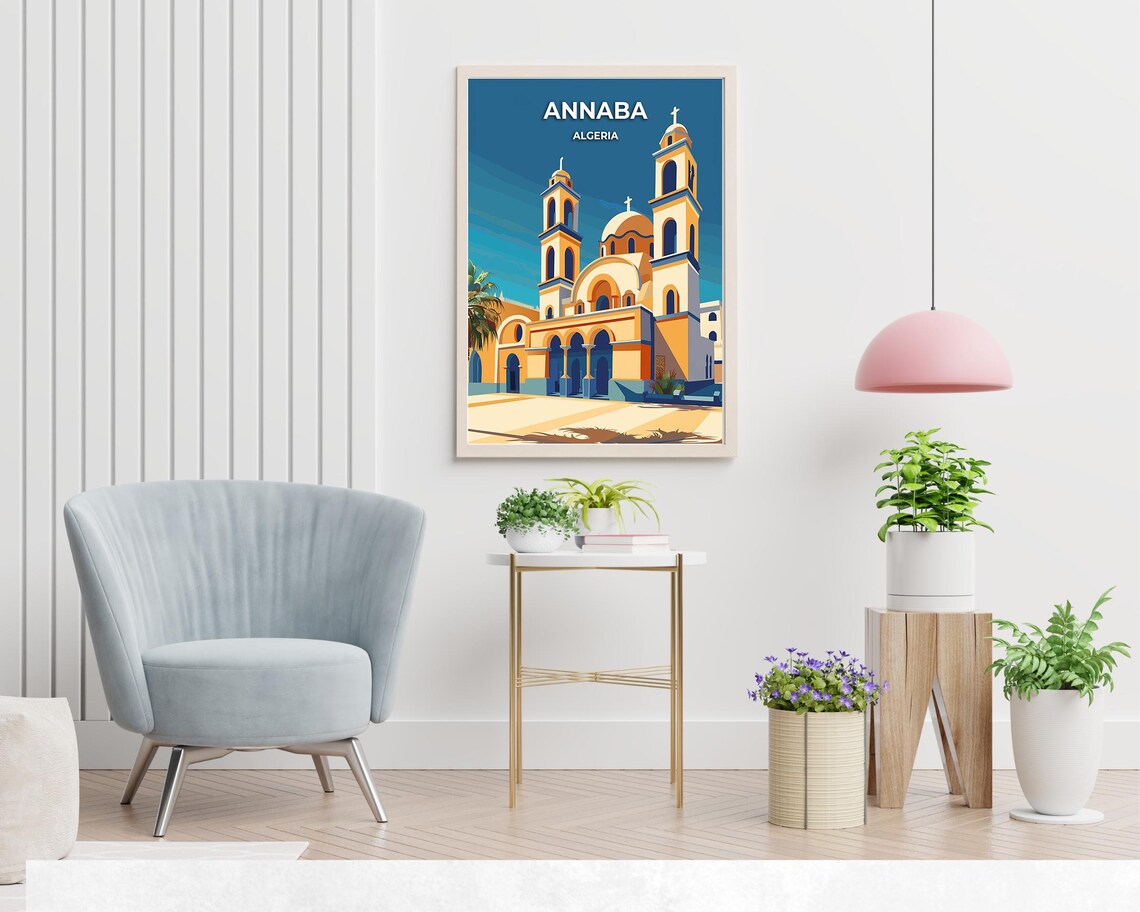 Annaba Basilica Of St Augustine Under Blue Sky Algeria Travel Poster - Image 2