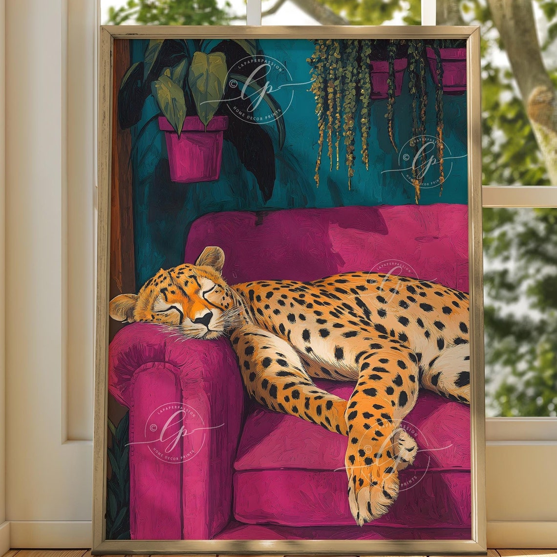 Cheetah Leopard Art Print, Eclectic Modern Decor