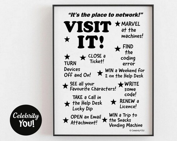 Funny IT Department Office Humor Poster Print