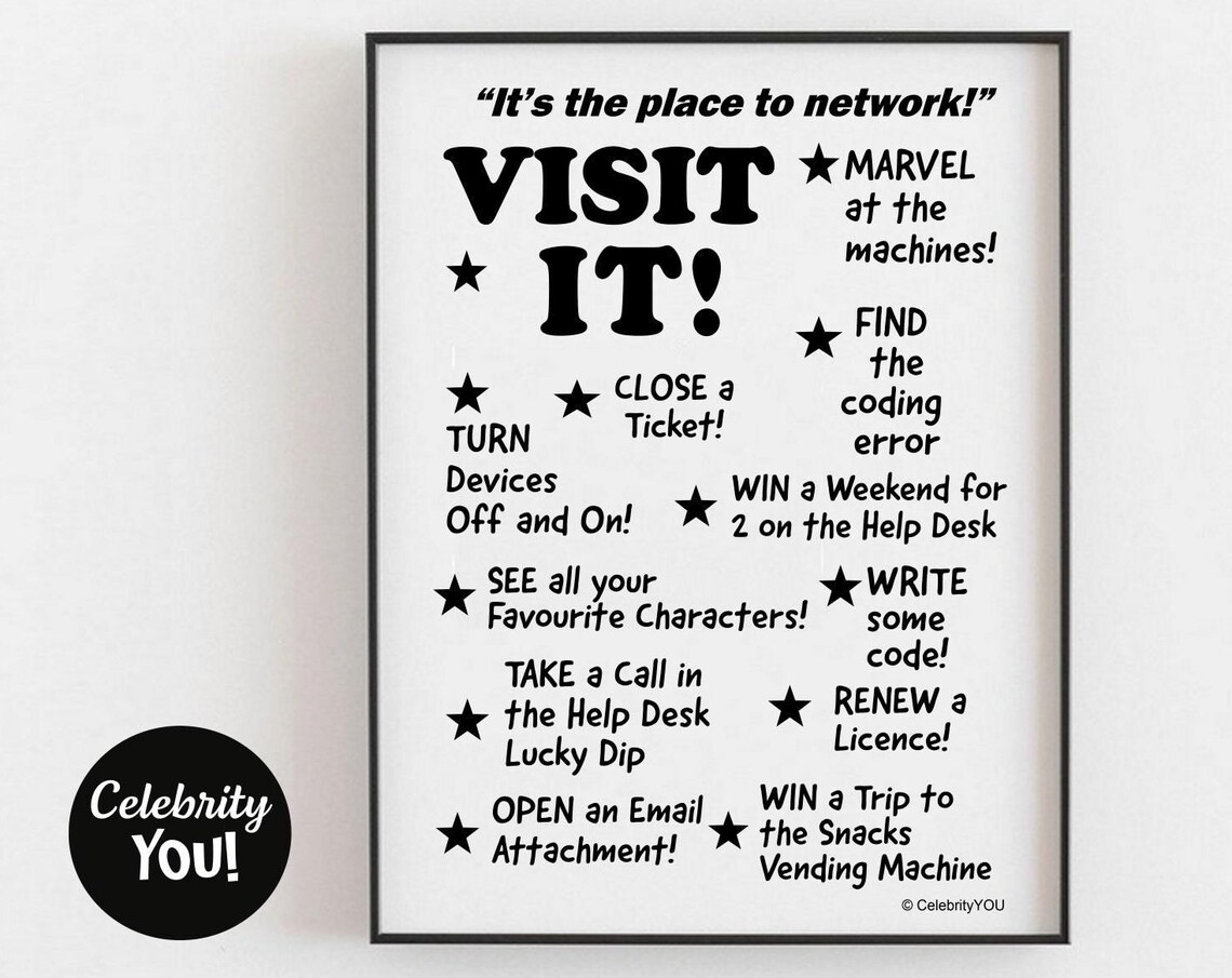 Funny IT Department Office Humor Poster Print