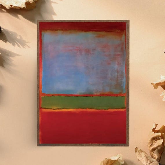 Minimalist Abstract Color Block Art Bold Red Blue And Green Painting Modern Contemporary Wall Decor Vibrant Abstract Art Print For Home