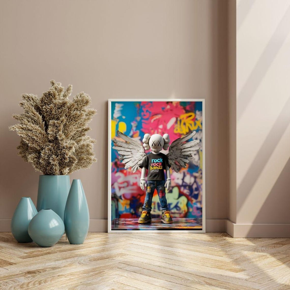 Graffiti Street Art Winged Cartoon Figure Colorful Urban Wall Poster - Image 2