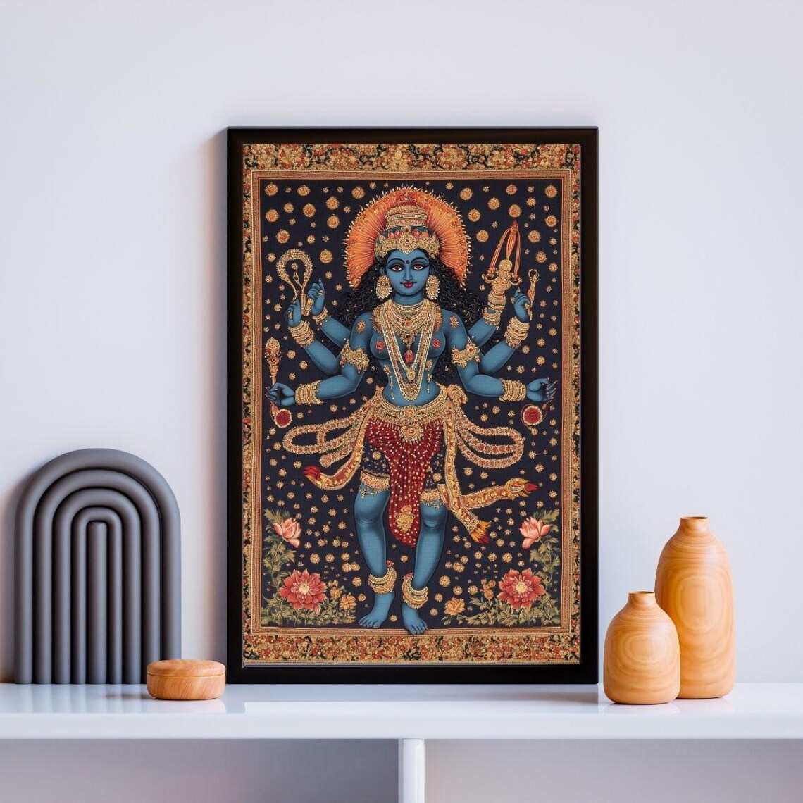 Divine Goddess Kali Traditional Indian Painting Spiritual Hindu Art Print - Image 3