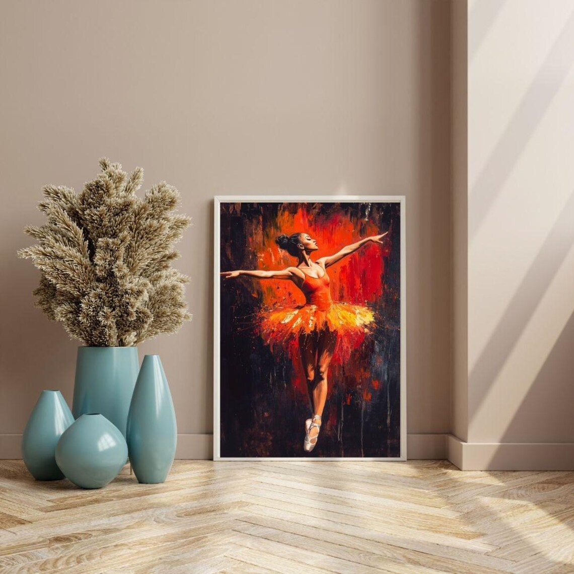 Fiery Ballerina In Red Tutu Passionate Dance Performance Ballet Art Poster - Image 3