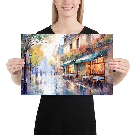 Geneva Switzerland Watercolor Painting Print Cityscape Wall Art
