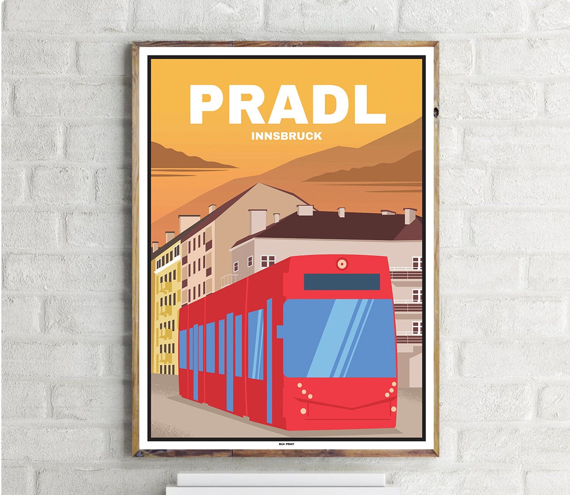 Innsbruck Pradl Vintage Travel Poster