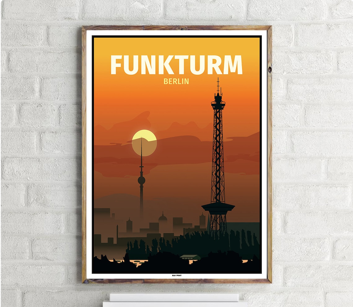 Charlottenburg Funkturm Vintage Travel Poster