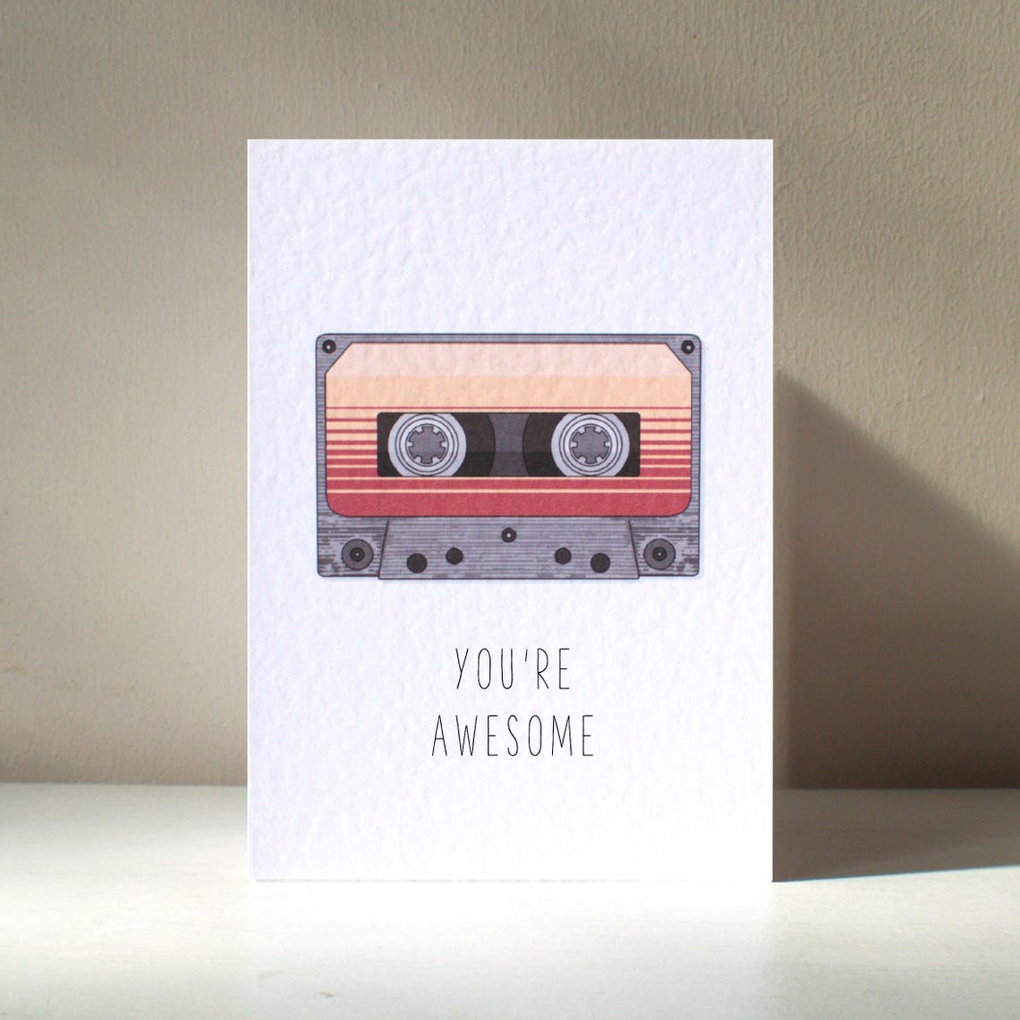 Vintage Music You're Awesome Retro Cassette Tape Poster Card Art