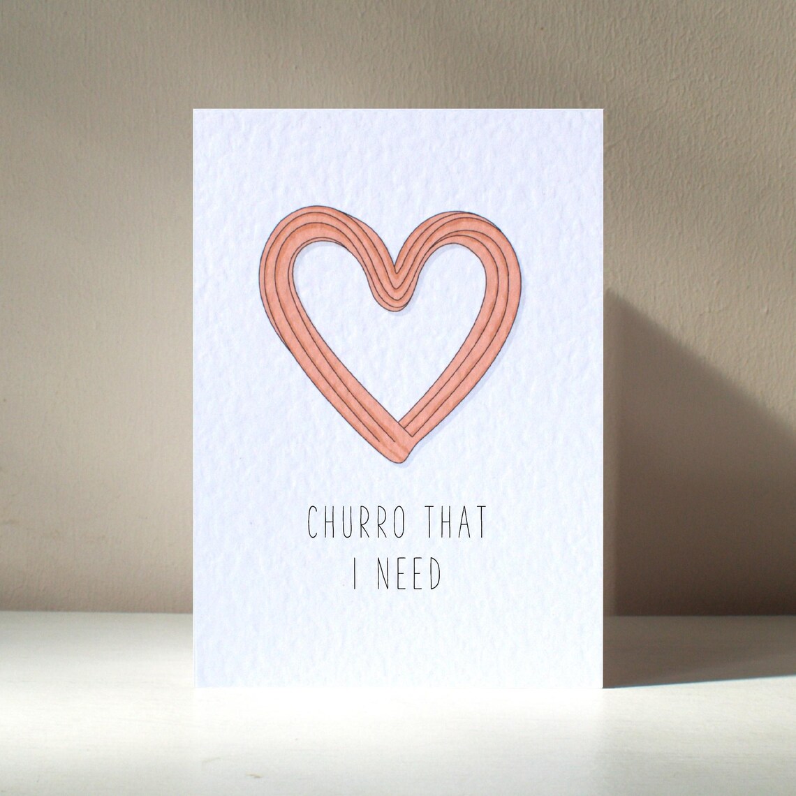 Personalised Churro Love Heart Sweet Greeting Card